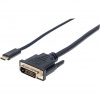 Manhattan 152457 adaptér na video kábel 2 m USB Typ-C DVI Čierna (152457)