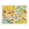 GOKI Drevené puzzle Detská Zoo 48 dielikov