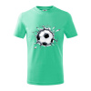Futbalová lopta v triku - Tričko detské bavlnené - 104-110cm / 3-4 roky ( Mätová )