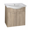 AQUALINE KERAMIA FRESH 60,6 x 34 x 74cm skrinka pod umývadlo závesná, dub platin, 50065