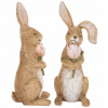 Veľkonočná figúrka ZAJKO S KVETOM 30cm jarná dekorácia na Veľkú noc