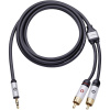 cinch / jack audio prepojovací kábel [2x cinch zástrčka - 1x jack zástrčka 3,5 mm] 3.00 m čierna pozlátené kontakty Oehlbach i-Connect J-35/R; 60004