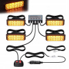 4x VÝSTRAŽNÉ SVIETIDLÁ STROBOSKOP POMOC ODŤAHOVKA 12 LED 12V 24V IP67