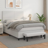 zahrada-XL Boxspring posteľ s matracom biela 140x200 cm umelá koža 3137546