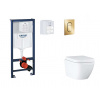Grohe Rapid SL Set predstenovej inštalácie, klozetu, dosky SoftClose a tlačidla Arena Cosmopolitan S, Triple Vortex, Cool Sunrise SANI11BB4130-GR
