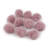 Kožušinový brmbolec s pútkom Ø3,5 cm staroružová 10ks