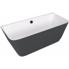 Polysan SKYLLA nástenná stojaca vaňa liaty mramor 170x75x60cm, bílá/antracit mat, 72430.52