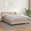 vidaXL Boxspring posteľ s matracom kapučínová 140x190 cm umelá koža - Hnedá - 6550-148338