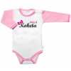 Body dlhý rukáv s vtipným textom Baby Nellys, Malá Koketa, holka, veľ. 62 86 (12-18m)