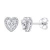SILVEGO stříbrné náušnice srdce se Swarovski® Zirconia