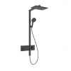 Hansgrohe Raindance Alive Q - Sprchový set s termostatom, 21x34 cm, 3 prúdy, EcoSmart, kefovaný čierny chróm 24581340
