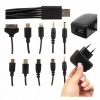 Nabíjačka USB 1A 5V pre telefóny Kábel 10v1 Lighting Micro Mini