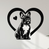 dřevo života Drevená samolepka Francúzskeho buldočka v srdci Rozmery - cm: 40x35, Zvoľte farbu dekoru: Čierna