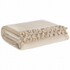 Prikrývka na posteľ - Čierna z ihly a závitov polyester 200 x 150 cm béžová (Béžová prikrývka Bedspread s pompoms 150x200 čerpadlom)
