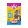 Basil vlhké krmivo pre mačky s vreckom 100 g s lososom