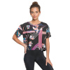 Fitness tričko Roxy Draw A Line true black pop flowers full XL 19/20 - Odosielame do 24 hodín