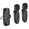Hoco L15 bezdrôtový lavalier mikrofón Lightning / USB-C 2ks, čierny