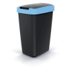 Prosperplast Odpadkový kôš COMPACTO FLAS s vekom čierny/svetlo modrý, variant 45 l