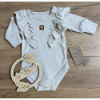 Rastúce body NATURE, dlhý rukáv s volánikmi, bavlna, béžová, veľ. 56/62