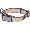 Nobby LINEN DELUXE obojok nylon hnedá XS-S 23-30 cm