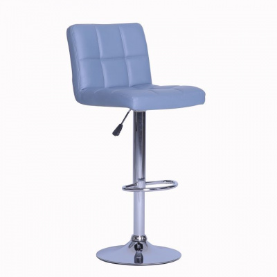 Tempo Kondela Barová stolička, ekokoža sivá/chróm, KANDY NEW (40x87x41cm)