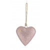 Záves srdca trblietavé, ružová, 16x16x2, 5cm (DOPREDAJ)|Ego Dekor