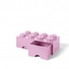 LEGO® úložný box so šuplíkmi 250x500x180mm svetlo ružový