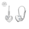 SILVEGO stříbrné náušnice srdce s přírodním čirým Swarovski Zirconia
