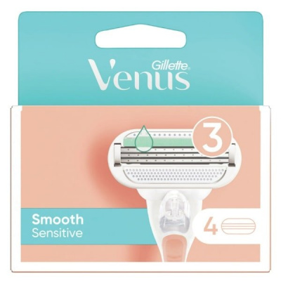 Gillette Venus Sensitive Smooth náhradné hlavice 4 ks, + gél na holenie