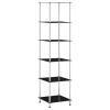Regál so 6 policami, čierny 40x40x160 cm, tvrdené sklo-ForU-249512