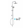 Mereo Sprchový set: Sprch. batéria a súprava s horným vývodom, pochrómovaný plast, ručná a hlavová sprcha
