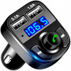 Bluetooth vysielač Fm Nabíjačka 2x USB Mp3 Sd