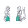 Stříbrné náušnice Estelle s pravým Smaragdem a čirými Brilliance Zirconia FWE15172ER