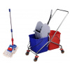 Upratovací vozík CHRÓM 2x20 l vedrá + mop 40 cm SADA VYPR