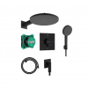 Hansgrohe Raindance Alive S Sprchový set s termostatom pod omietku, priemer 30 cm, 3 prúdy, matná čierna 24630670-HG