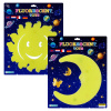 Samolepky fluorescenčné - Slnko /Mesiac (3 farby)