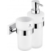 Nimco KEIRA držiak dávkovača na tekuté mydlo a pohárika chróm/matné sklo, 250ml KE 2205831W-T-26