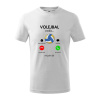 Volejbal volá - Tričko detské bavlnené - 134 cm/8 rokov ( Biela )