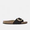 Birkenstock Čierne Regular šľapky Birkenstock Madrid Big Buckle Nubuck Leather