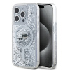 Karl Lagerfeld Liquid Glitter Karl and Choupette Heads MagSafe zadný kryt pre iPhone 15 Pro Max Transparent