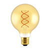 Zlatá LED žiarovka - SPIRAL GLOBUS - 5W, E27, Stmievateľná, 2000K, 250lm