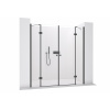 CERANO - Sprchové 2-krídlové pántové dvere Marino L/P - 6 mm - čierna matná, transparentné sklo - 178(89+89)x190 cm CER-543865