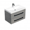 Swiss aqua technologies Koupelnová skříňka s černou úchytkou a umyvadlem SAT Cube Way 80x53x46 cm beton mat CUBE46C802BEVER