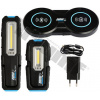 TRIUMF COB LED sada dielenských lámp, 500 a 250lm, top 70lm, USB-C, plus bezdrôtové nabíjanie, 2ks