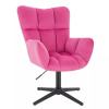 LuxuryForm DESIGN Kozmetické kreslo AURORA VELUR na čiernom kríži - tmavo ružové