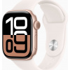 Apple Watch Series 10 GPS 42mm Růžově zlatý hliník se světle ruměným sportovním řemínkem - M/L