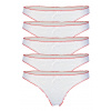 Petit priehľadné nízke čipkované tangá - 5 ks XL biela