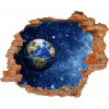 FOTO TAPETY 3D PRIESTOR TAPETY ZEME, NEBA OTVOR V STENE