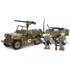 Cobi 3132 World War II Americký ozbrojený terénny automobil Jeep Willys MB & Trailer