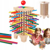 Piramída z drevených tyčiniek - zručnostná hračka, Montessori hra